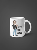 The Fonz Happy Days 70s ,80stv show theme Cartoon Graphic Tea , Coffee Gift Mug