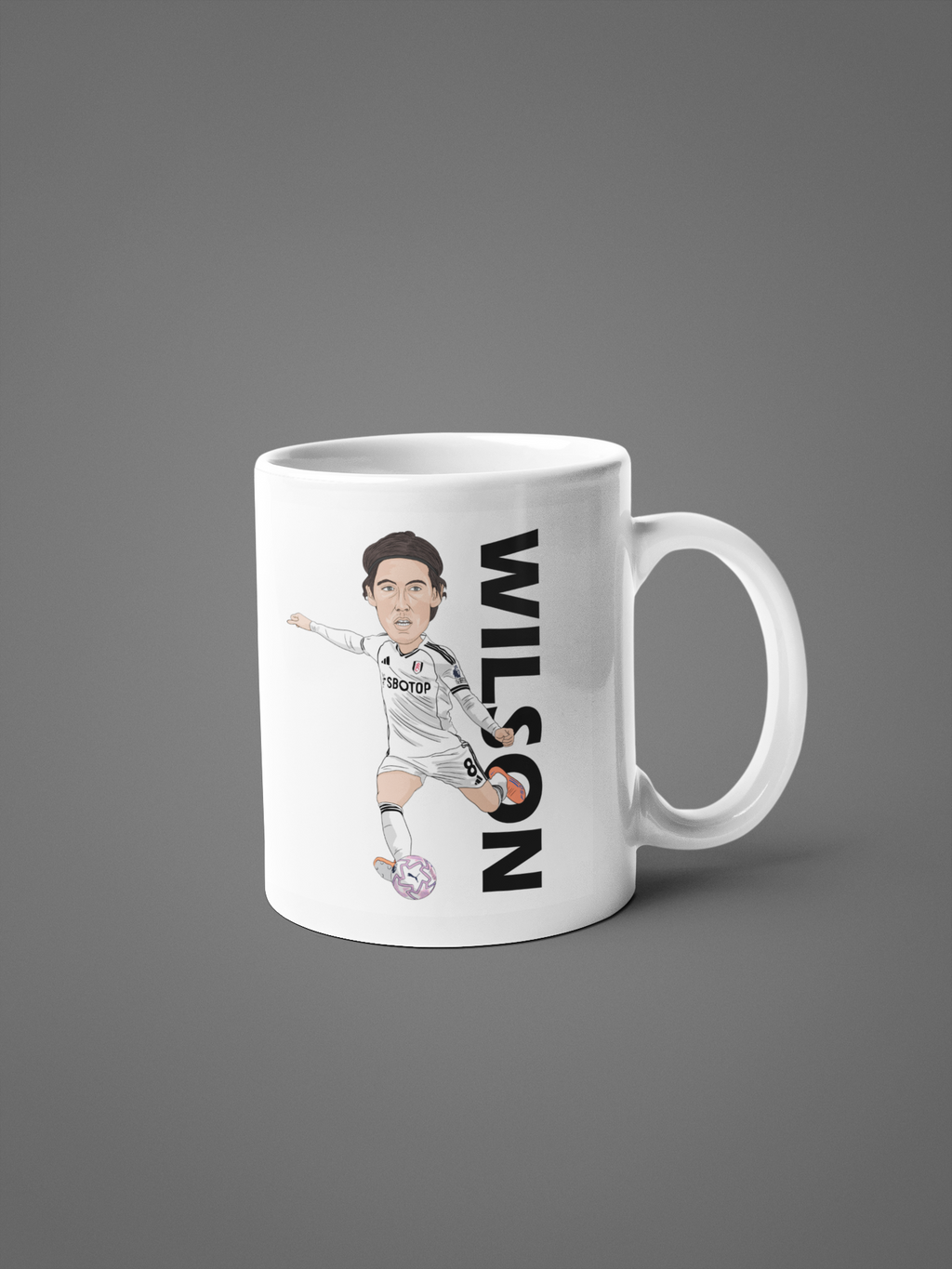Harry Wilson Fulham Mug - 11oz Ceramic Cartoon Fan Art Mug