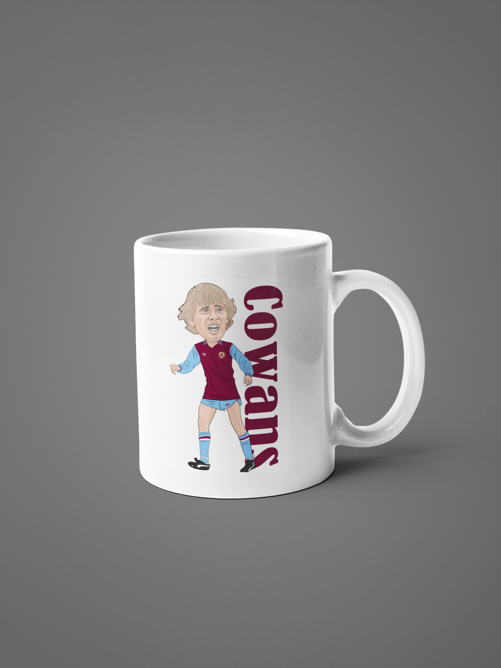 Gordon Cowans Aston Villa Mug with Cartoon Design for Football Fans