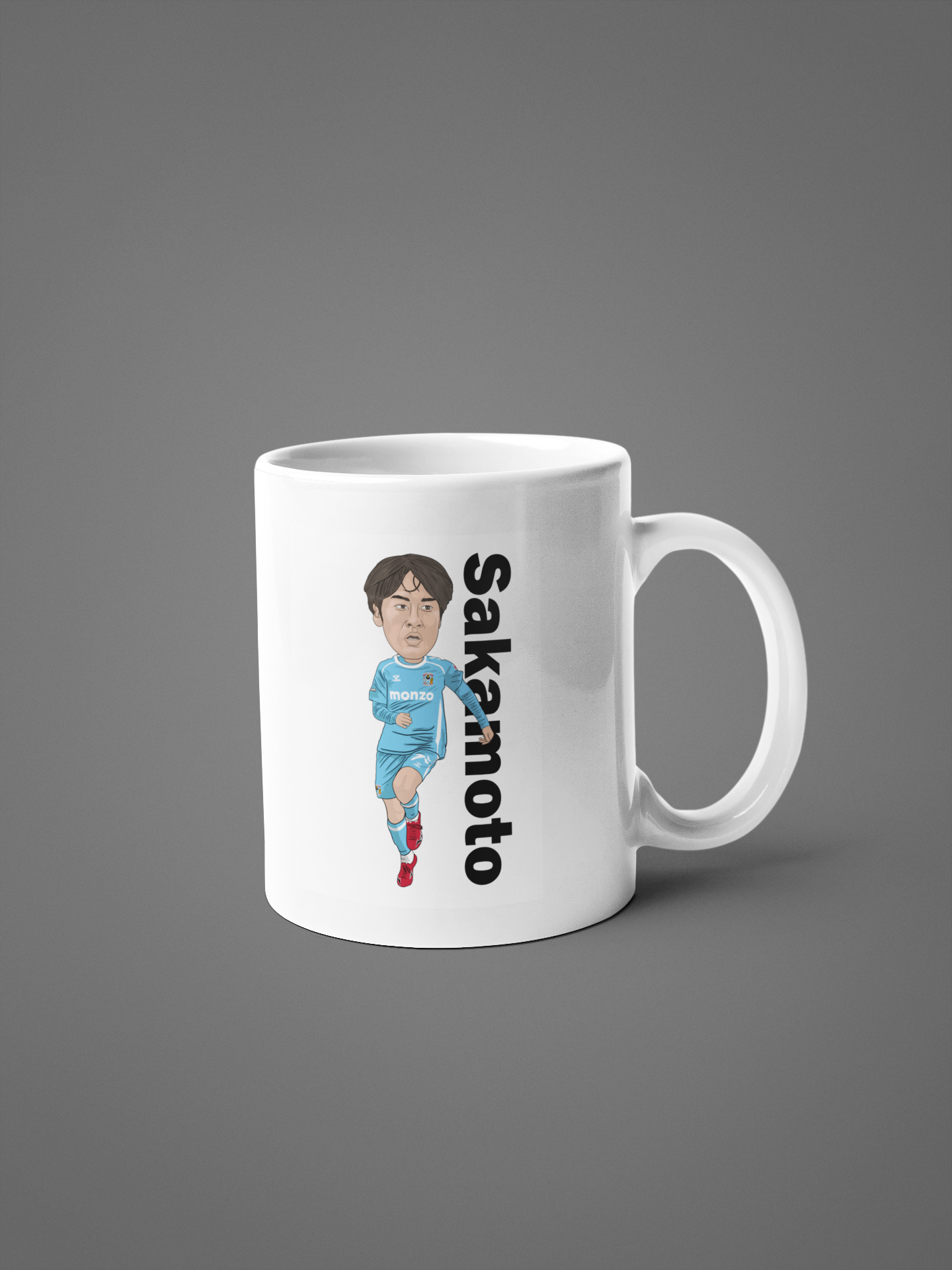 Tatsuhiro Sakamoto Mug - Coventry City Cartoon Fan Art 11oz Ceramic Mug
