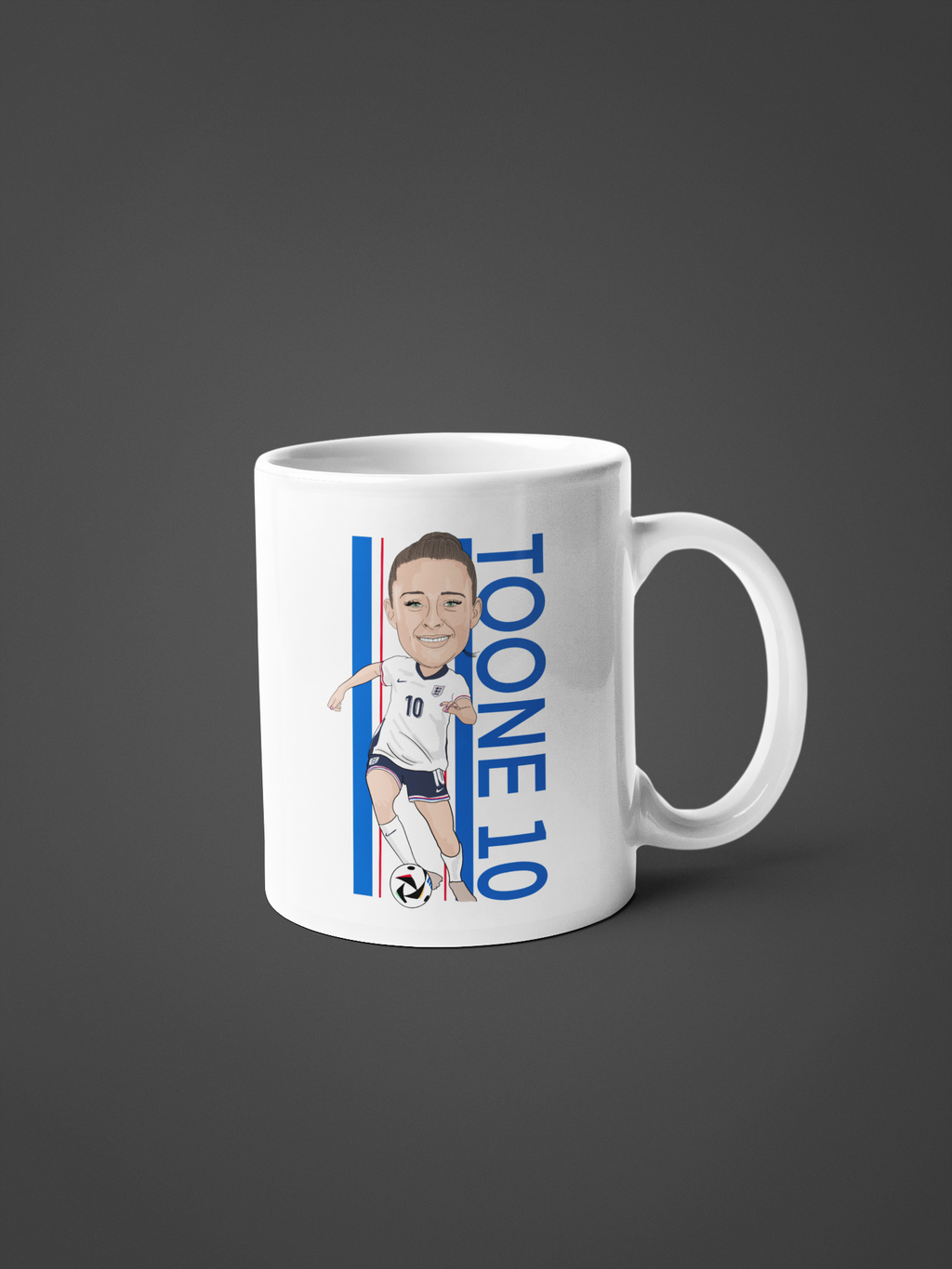 Ella Toone Cartoon Mug - England Lionesses Woman’s Fan Art 11oz Ceramic Mug