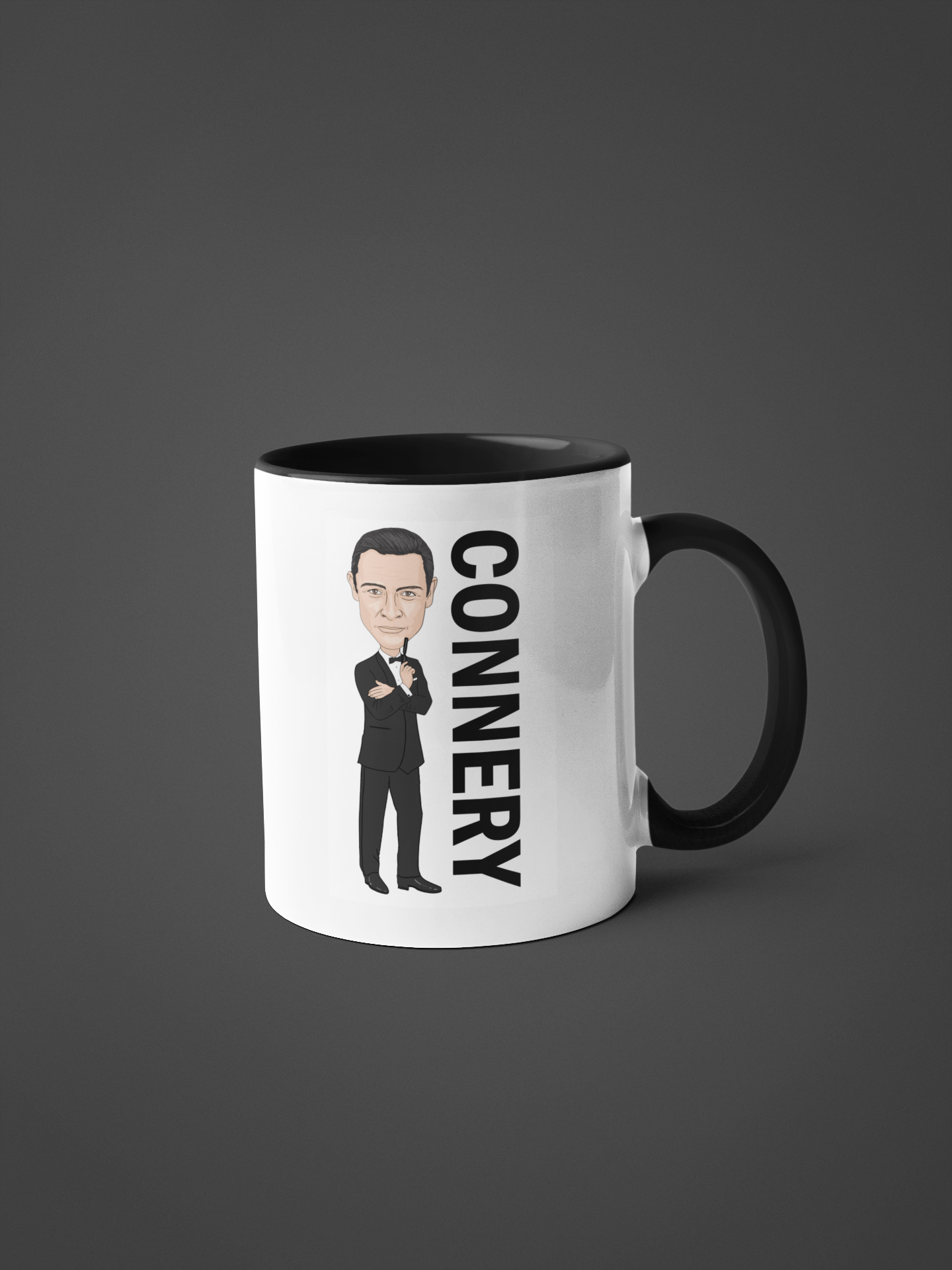 James Bond Sean Connery Movie Theme Cartoon Graphic Art Mug - Perfect James Bond Mug for Collectors