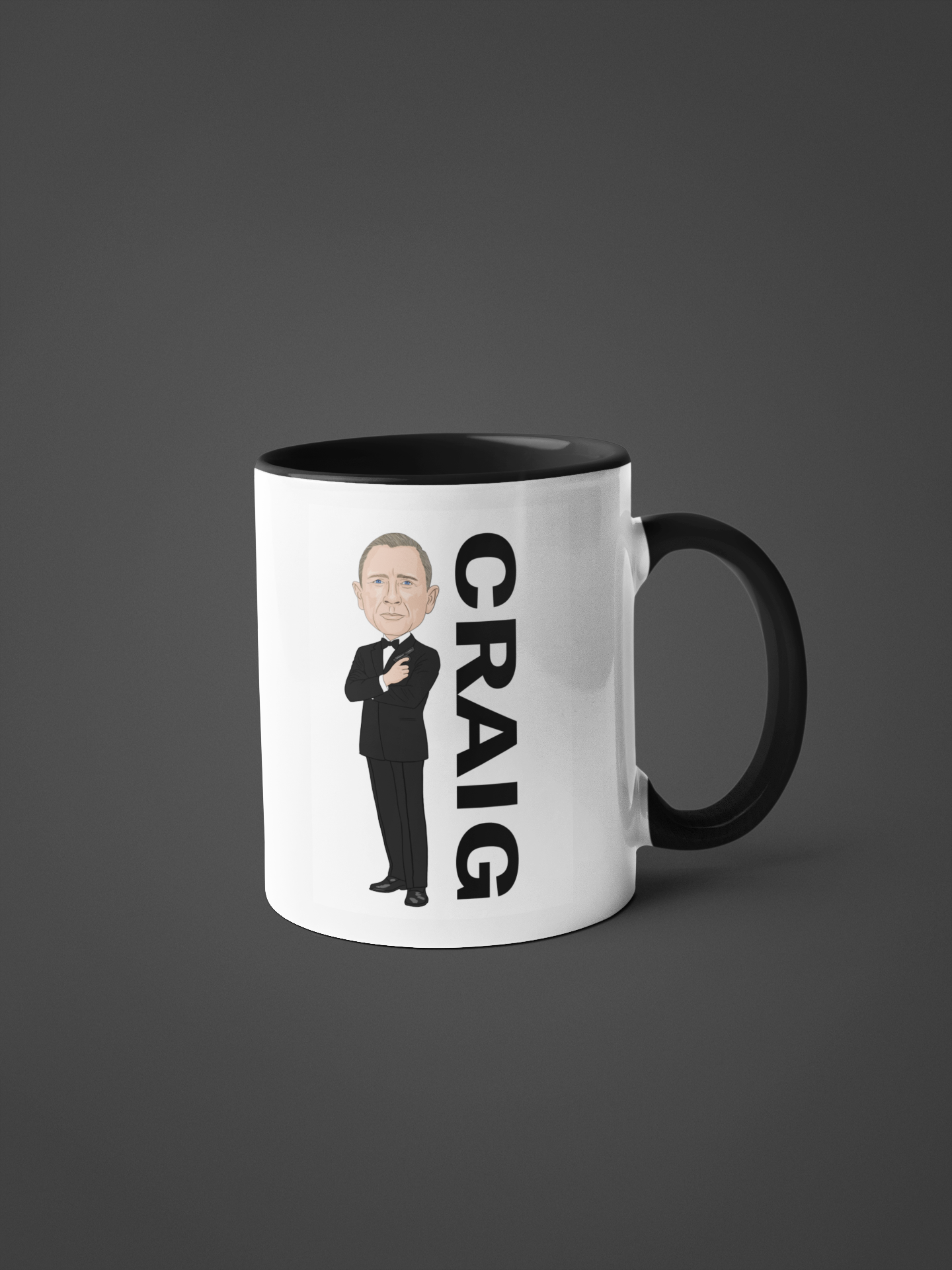 James Bond Daniel Craig Movie Theme Cartoon Graphic Art Mug - Perfect James Bond Cartoon Mug