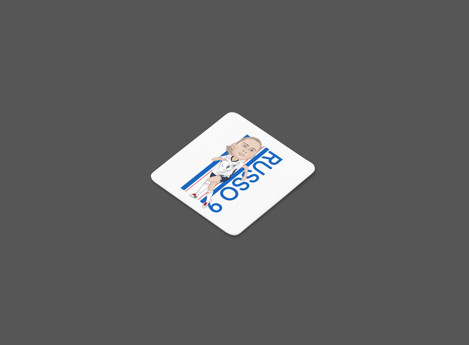 Alessia Russo England Lionesses Woman’s Cartoon Fan Art Made MDF Coaster - Tcb Cartoon Printing