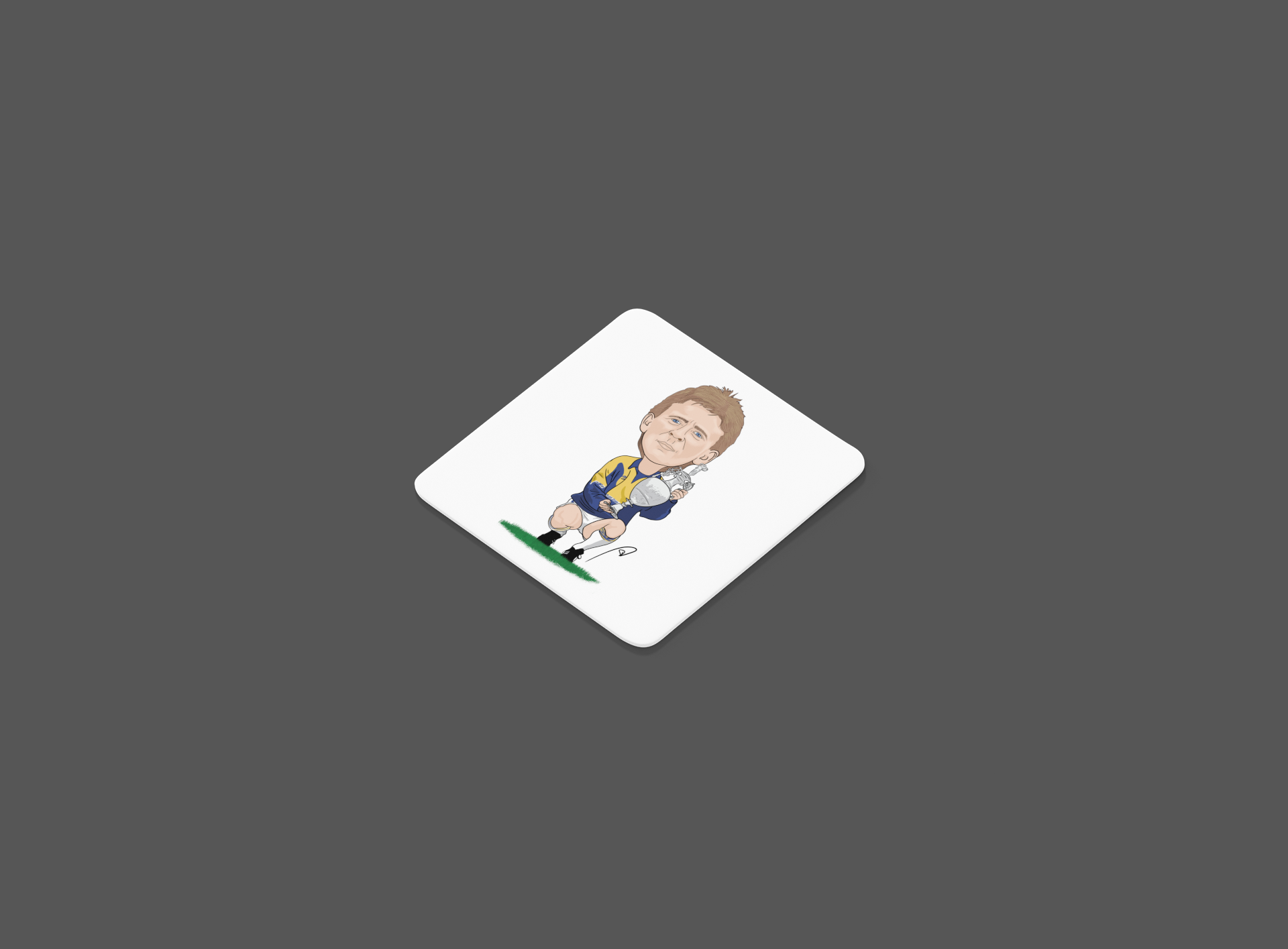 Gordon Strachan Leeds United Coaster - Unofficial Football Cartoon Graphic Art MDF Coaster