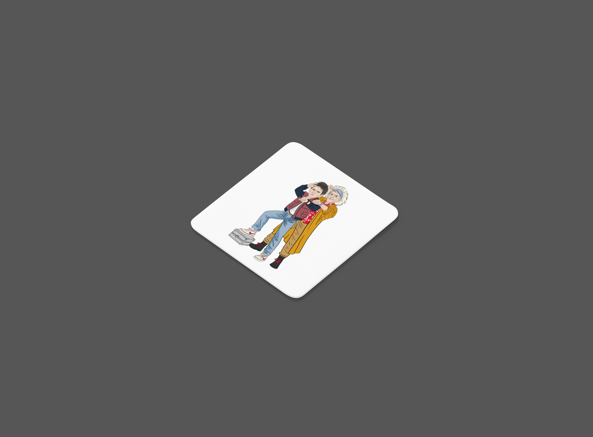 Back to the Future Coaster - 80s Movie Theme Cartoon Graphic MDF Gift