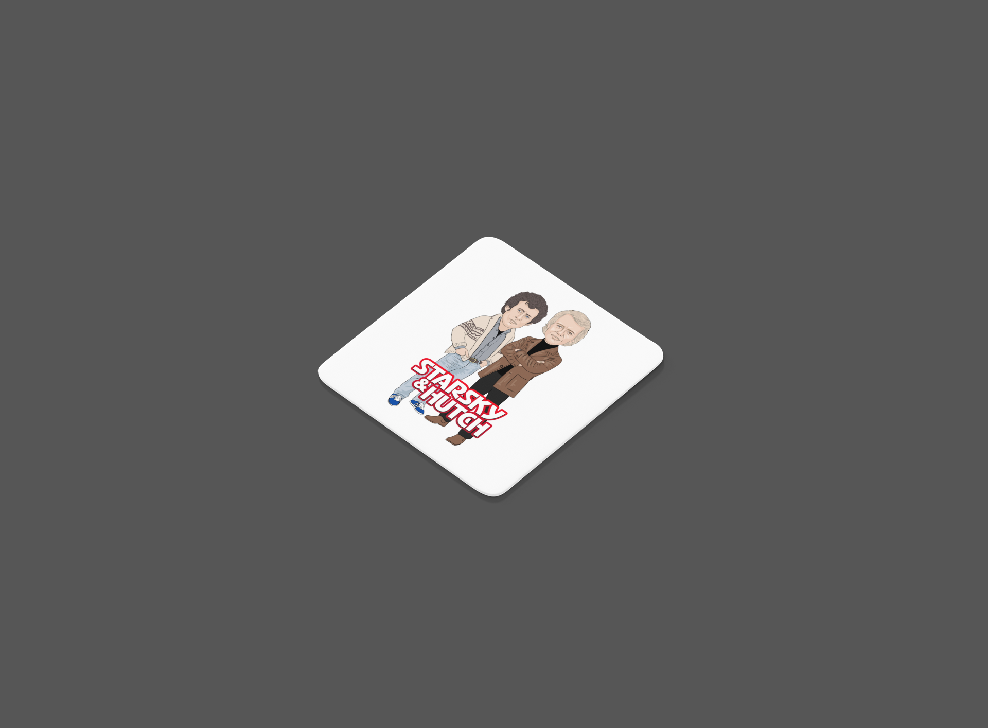 Starsky and Hutch Coaster - 70s TV Show Theme Cartoon Graphic MDF Coaster