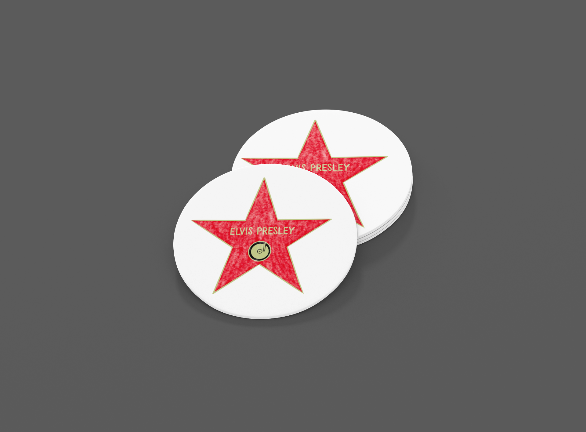 Elvis Presley  theme Cartoon Fan Art Made MDF Coaster