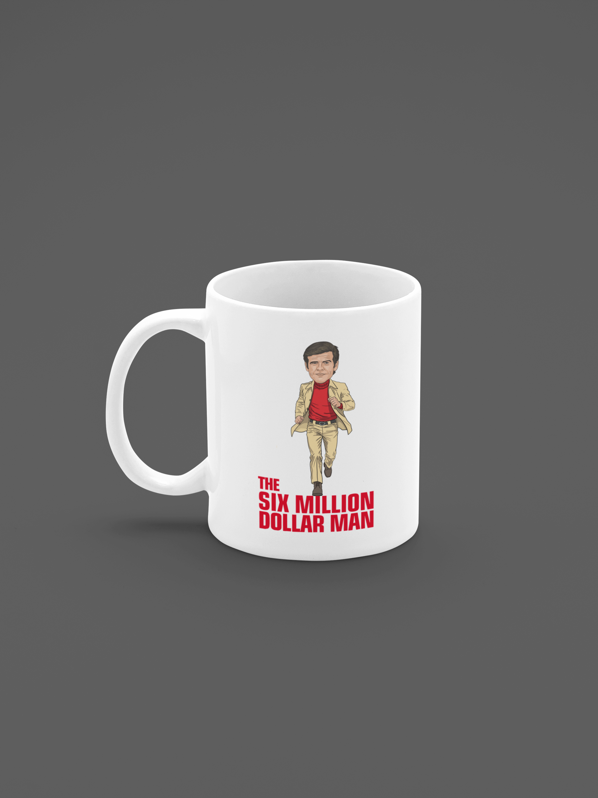 The Six Million Dollar 70s tv show theme Cartoon Graphic Tea , Coffee Gift Mug