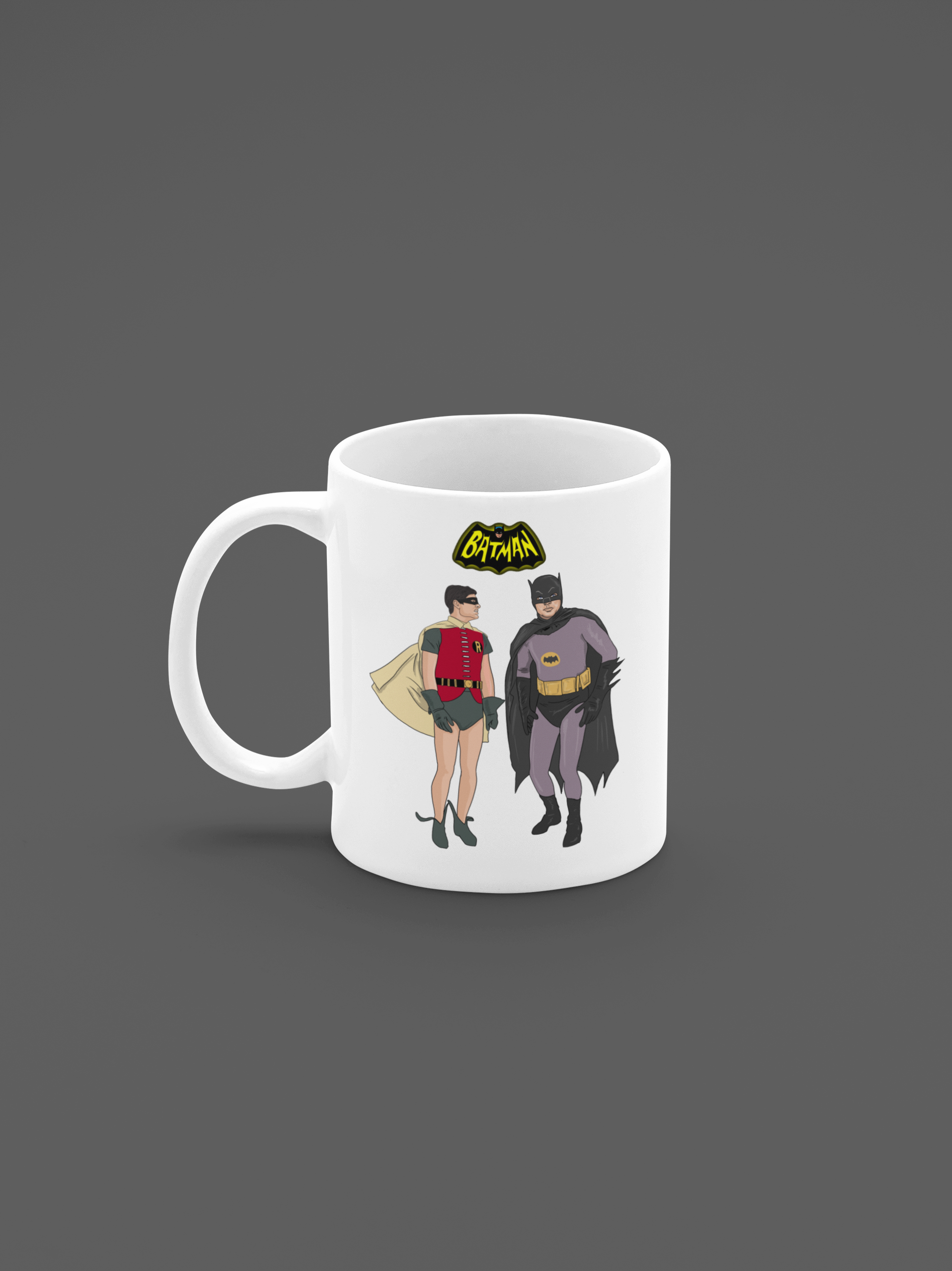 Batman and Robin 60s tv show theme Cartoon Graphic Tea , Coffee Gift Mug