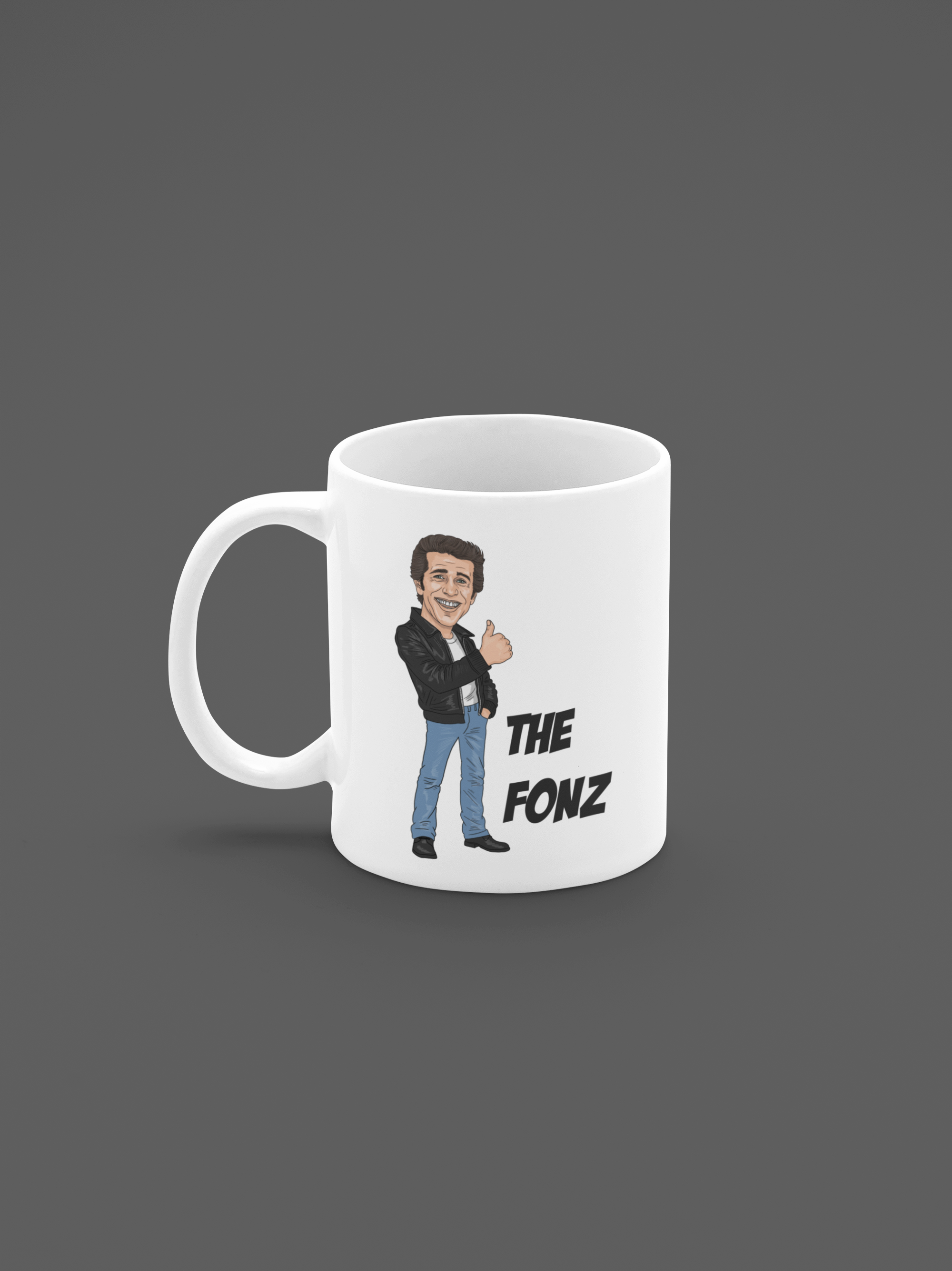 The Fonz Happy Days 70s ,80stv show theme Cartoon Graphic Tea , Coffee Gift Mug