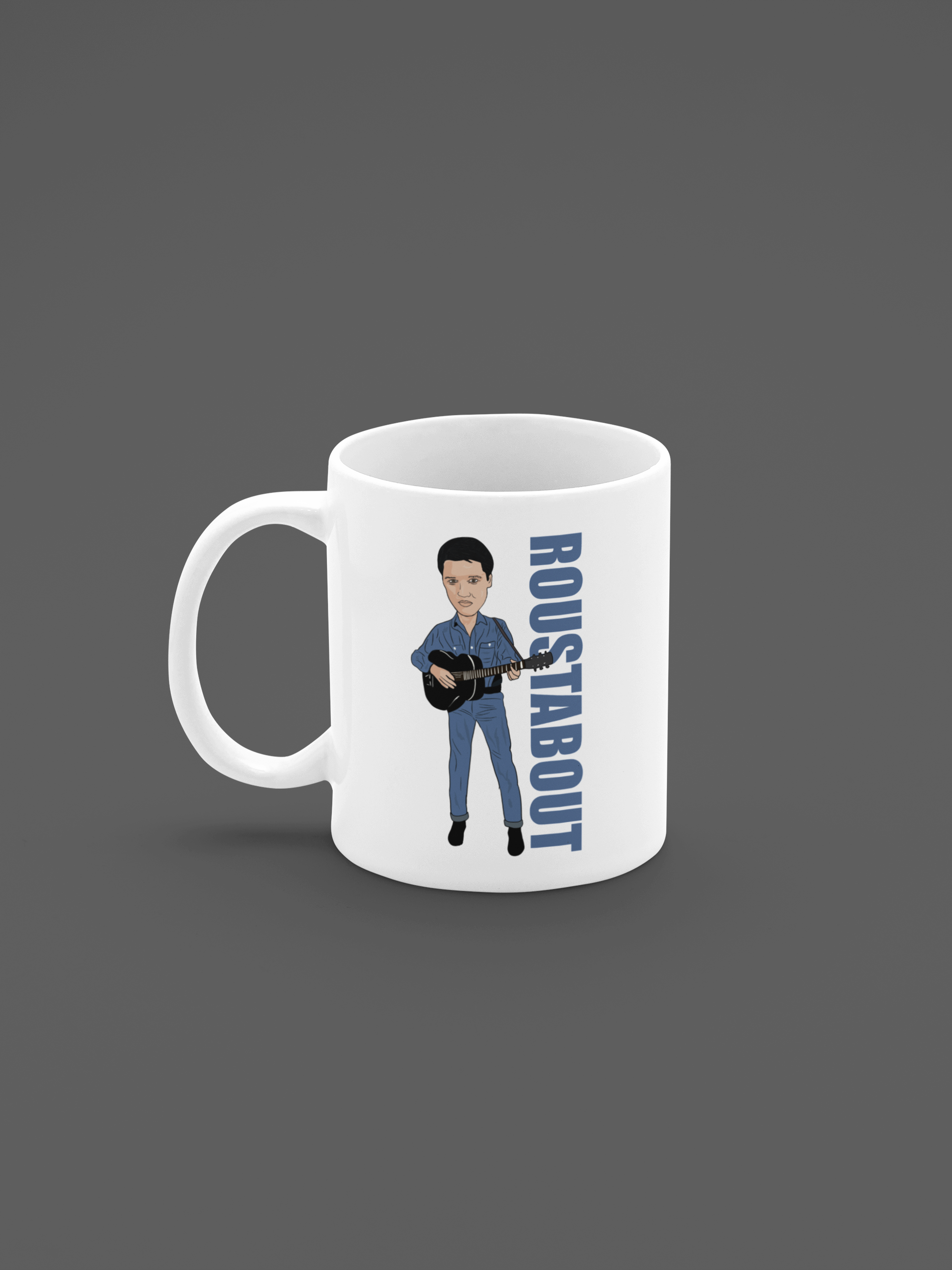 Elvis Presley Roustabout Mug - 11oz Ceramic Fan Art Cartoon Design