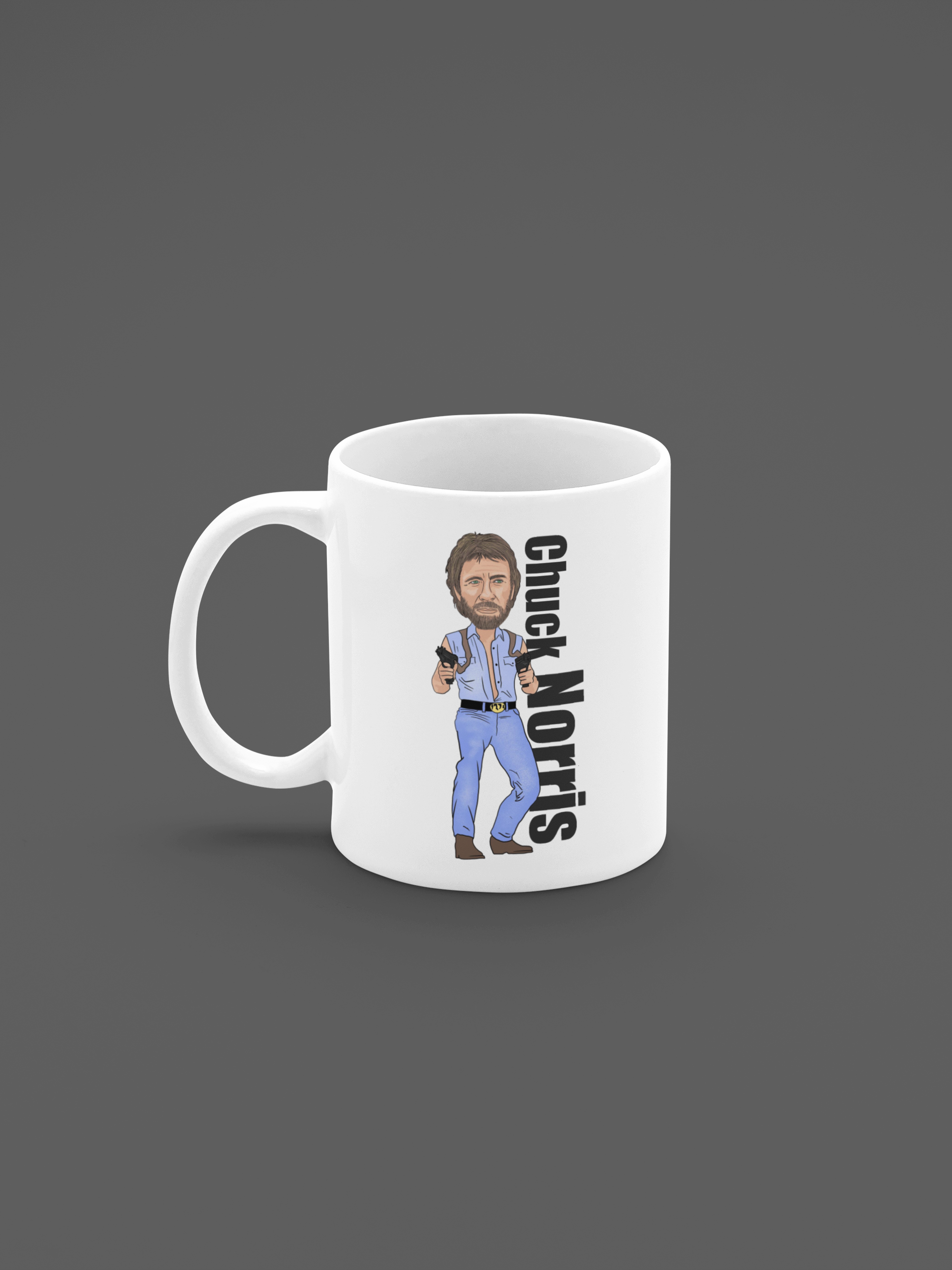 Chuck Norris Mug Gift - Cartoon Graphic Art Mug for Tea and Coffee Lovers