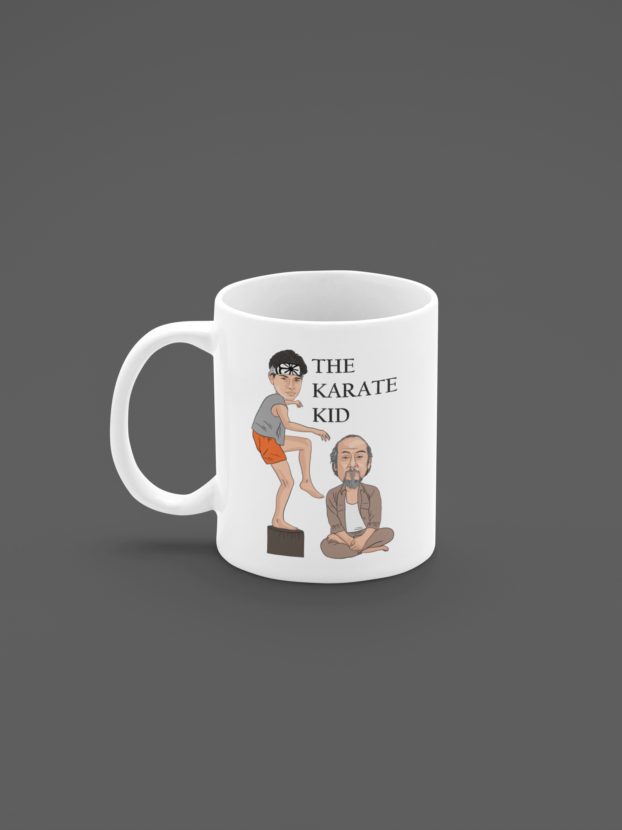 The Karate Kid Mug - 80s Movie Theme Cartoon Graphic Tea & Coffee Gift Mug