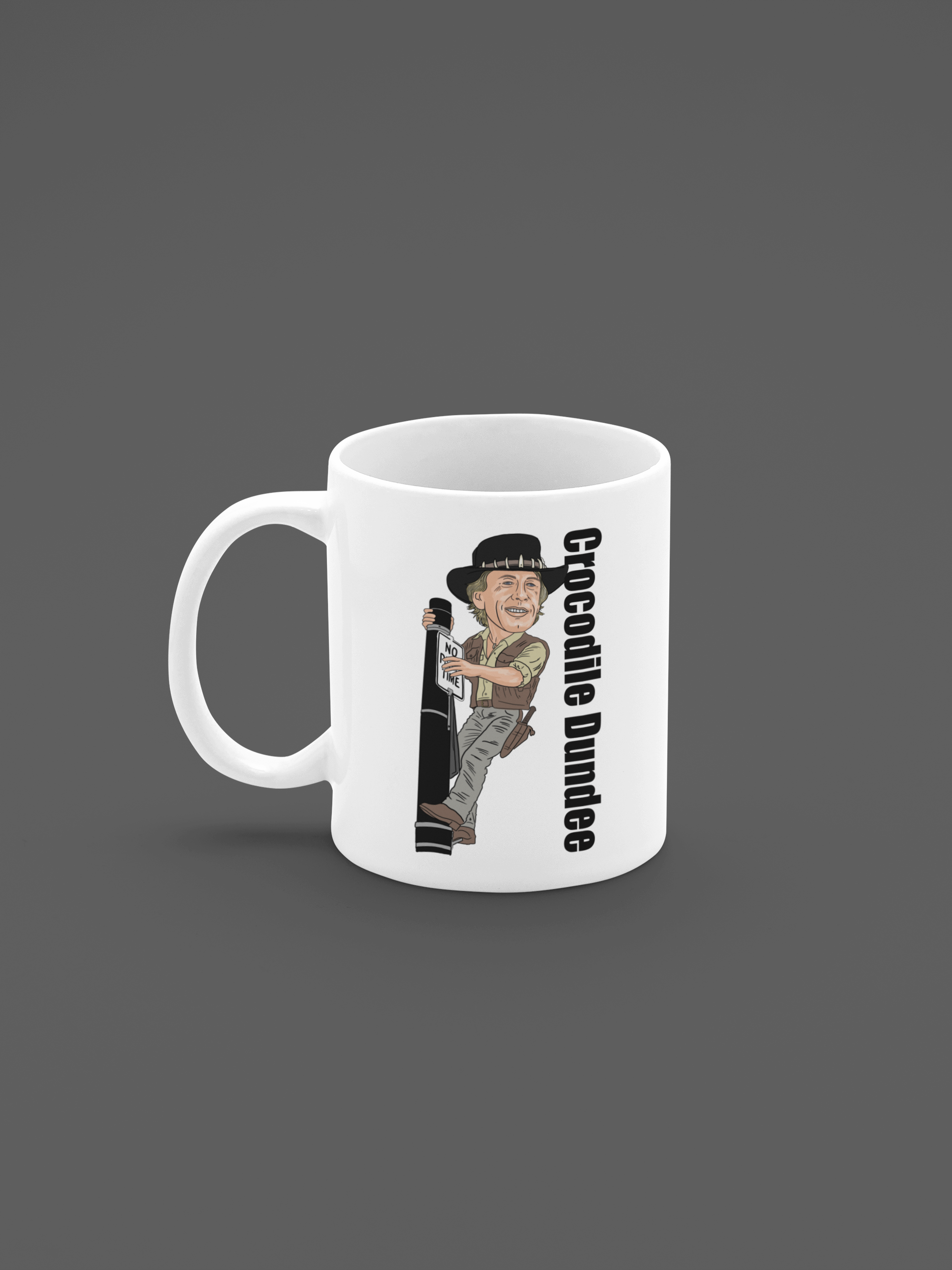 Crocodile Dundee  Mug - 80s Movie Theme Cartoon Graphic Tea & Coffee Gift Mug